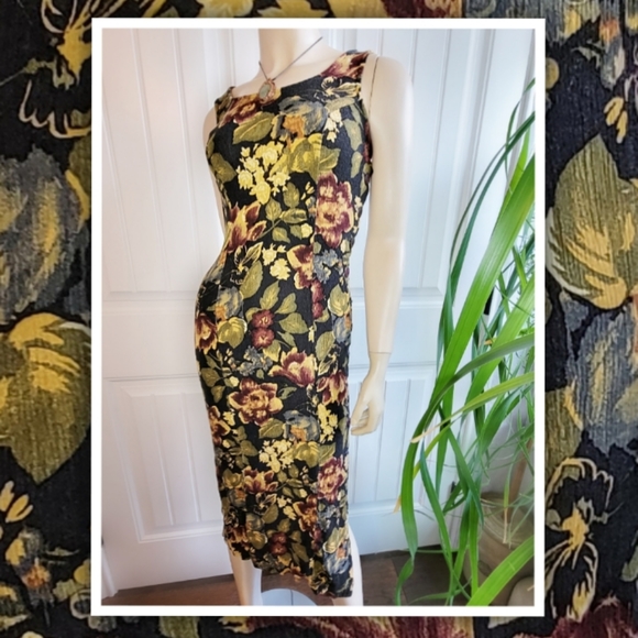 vintage 90s Rampage sleeveless floral print dress with buttons down side… - Picture 2 of 7